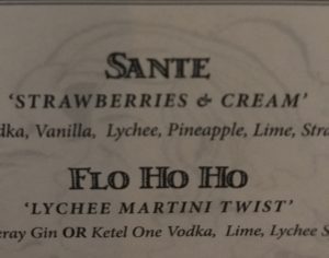 The "Sante" cocktail menu description. Not low carb, but let's enjoy sugar/alcohol 'in their place' :)